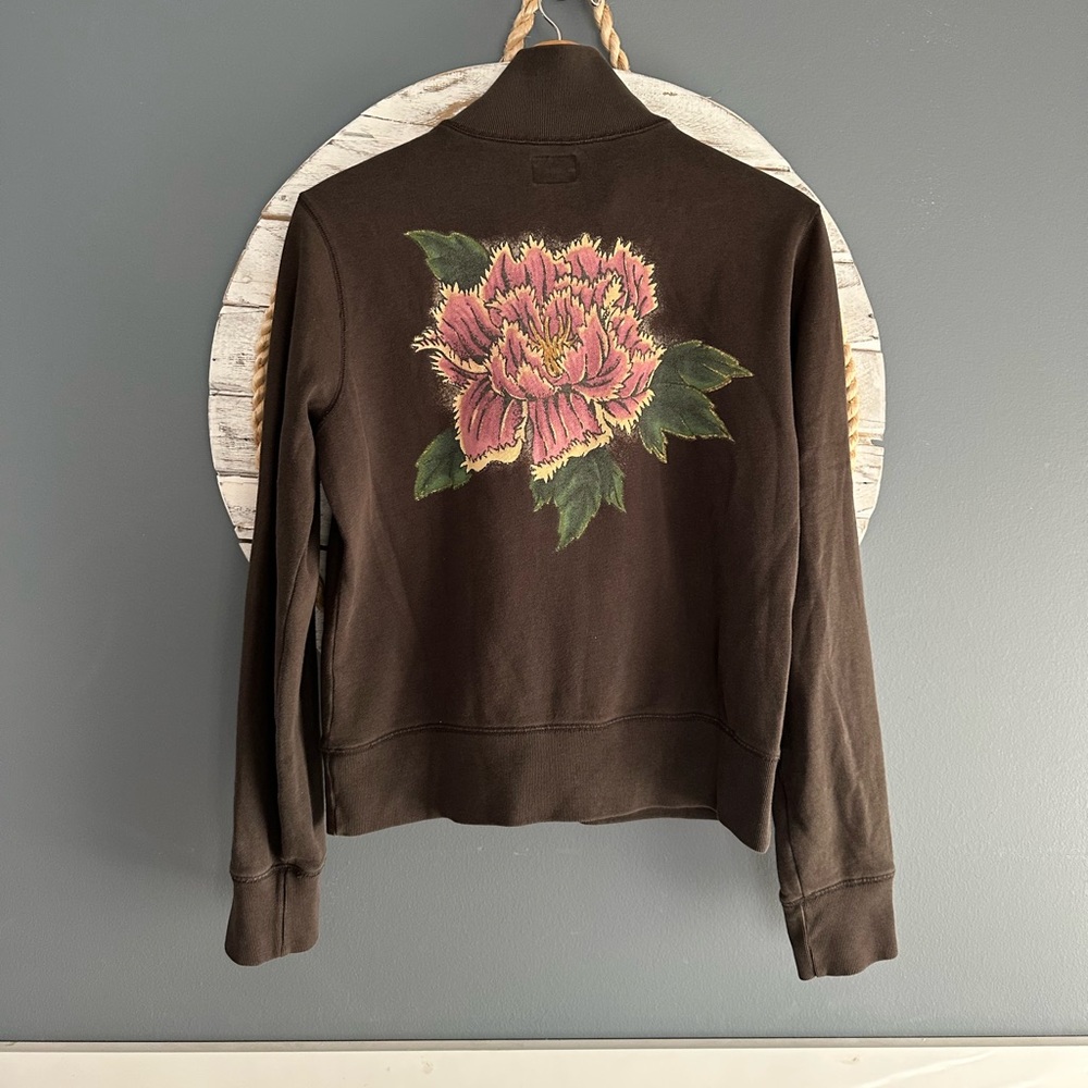 VTG Lucky Brand Lotus Zip Sweatshirt Jacket - Picture 4 of 9